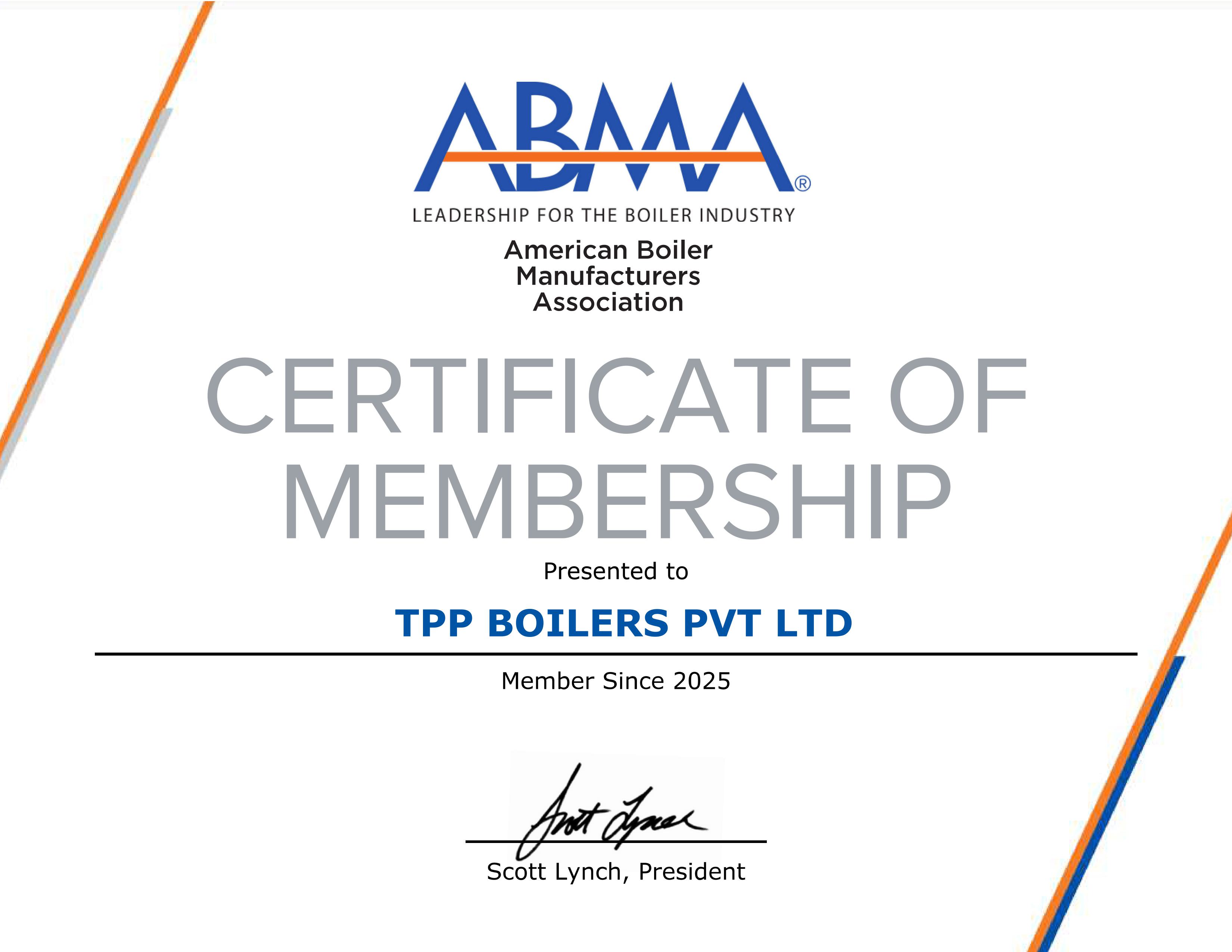  ASME Certificate